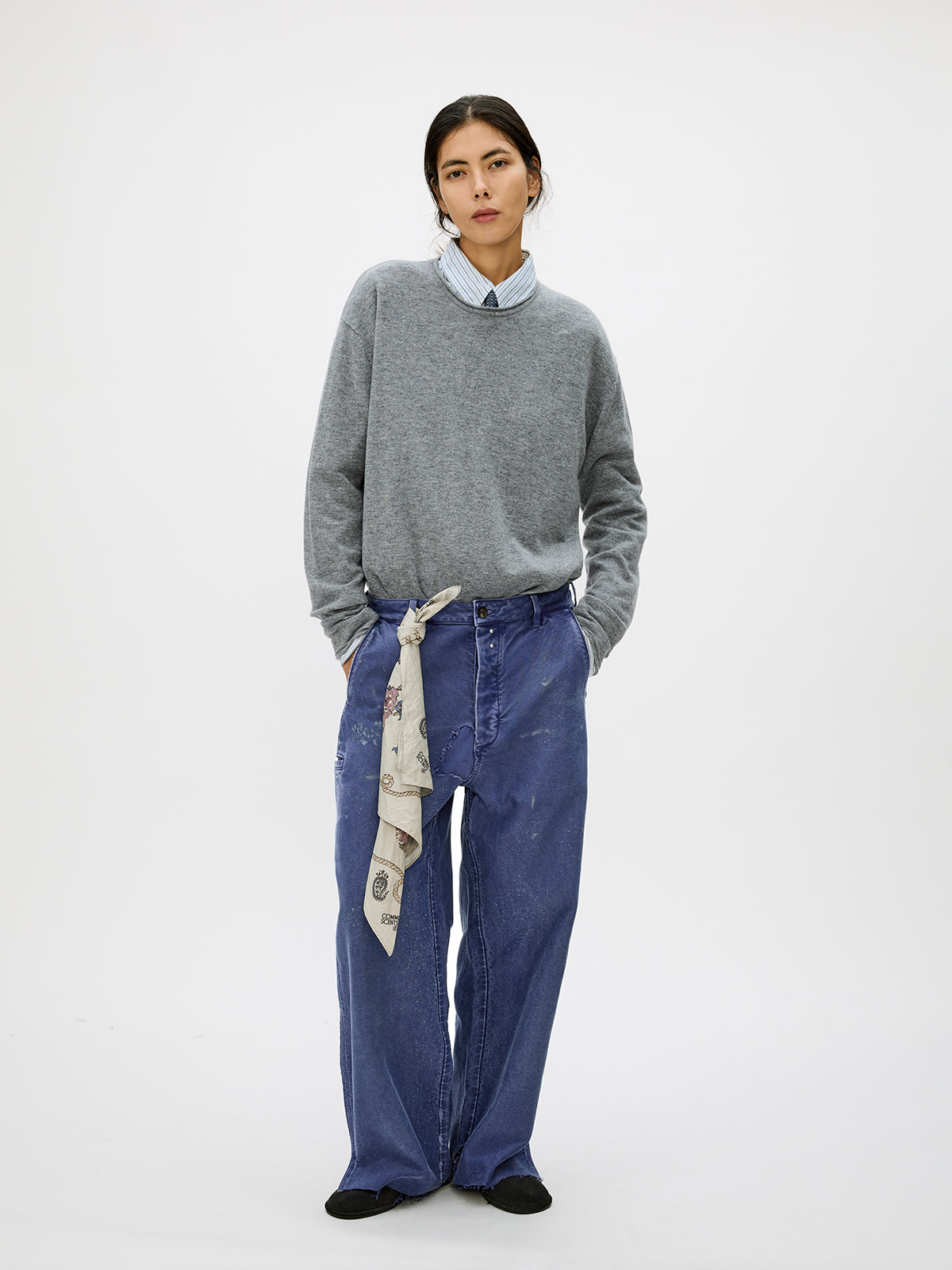 Heavy-Wash Finish Casual Pants