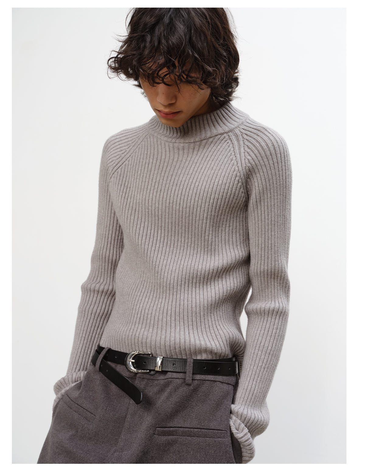 Thick-Striped Raglan Sweater