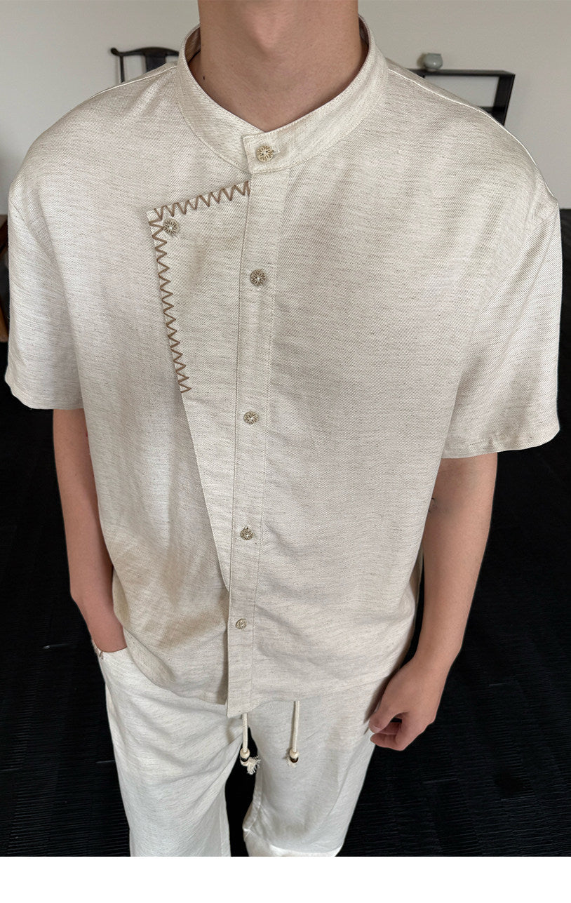 Faux Placket Casual Shirt