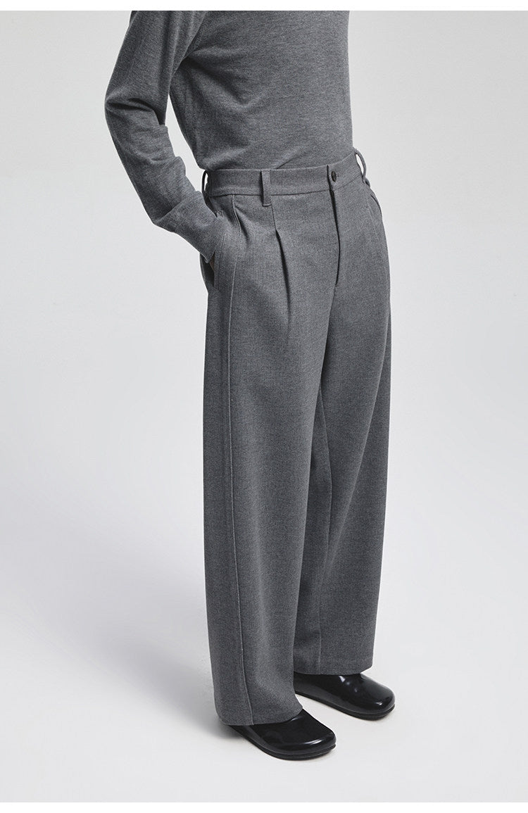 Cotton Blend Casual Straight-Leg Pants