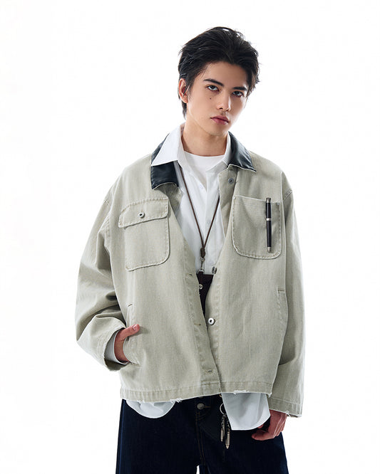 Stitched Lapel Workwear Jacket