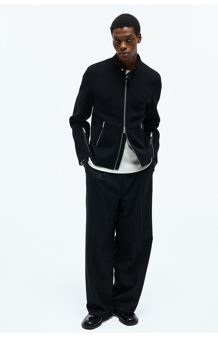 Double-Face Tweed Harrington Jacket