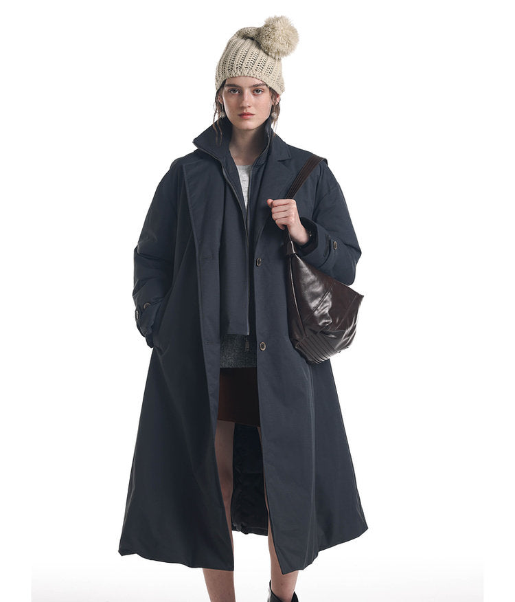 Faux Two-Piece Windproof Coat