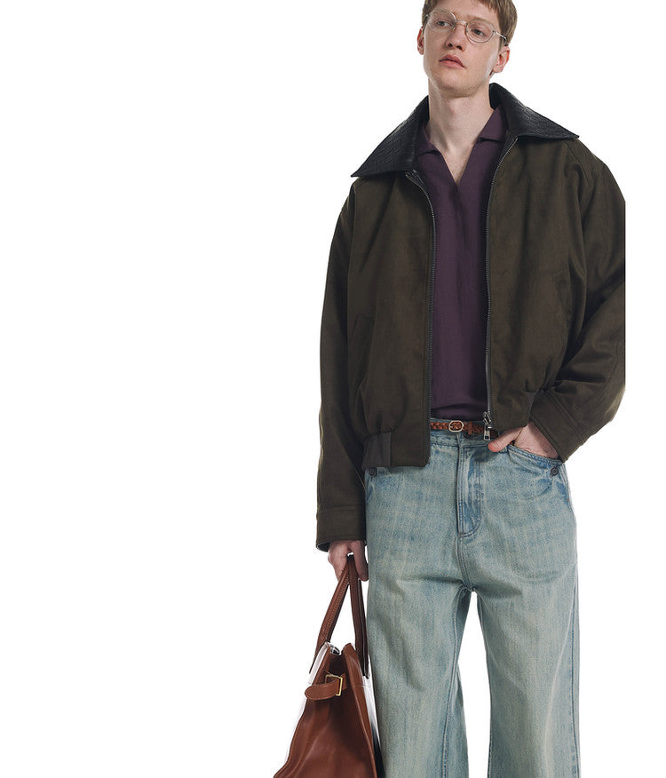 Reversible Oversized Woven Collar Jacket