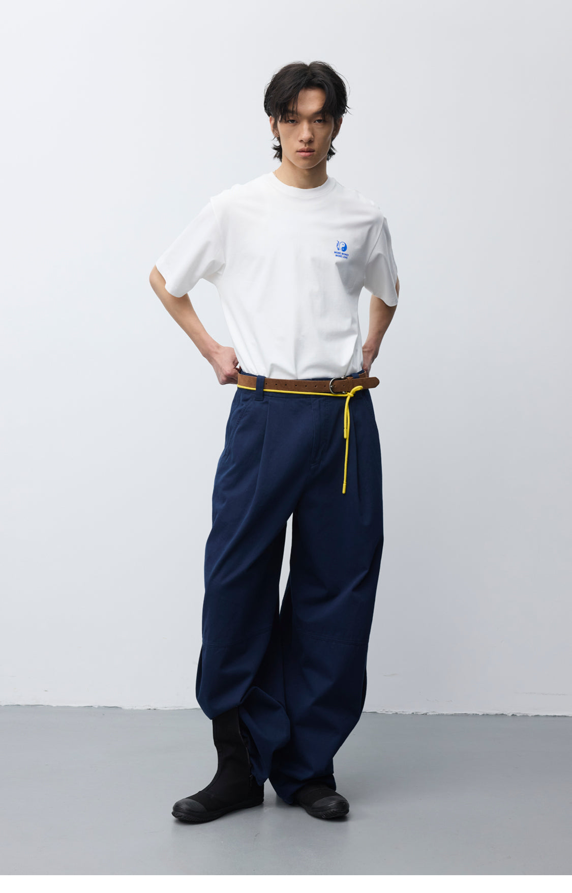 Washed Multi-Pleated Casual Pants