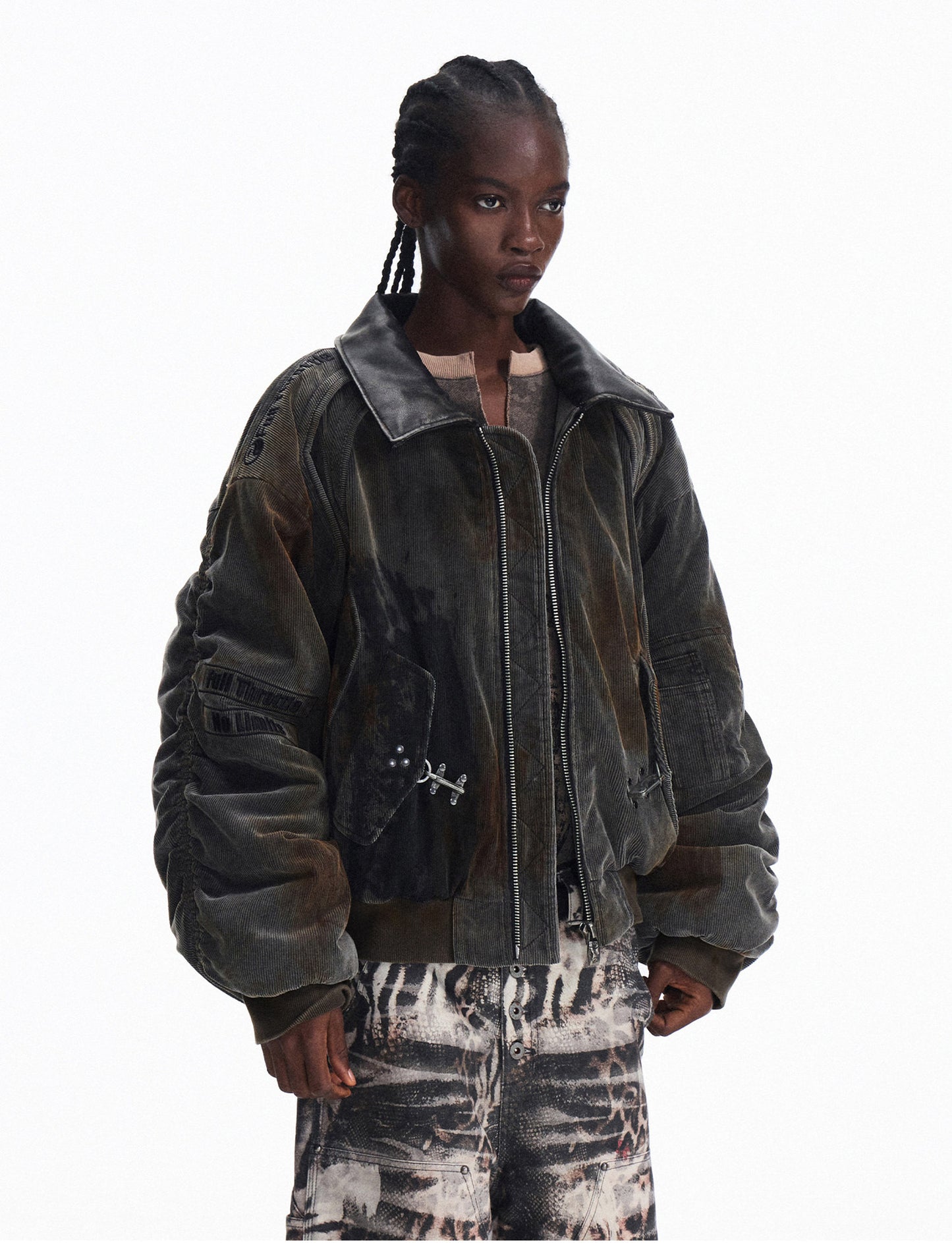 Racing Style Corduroy Jacket