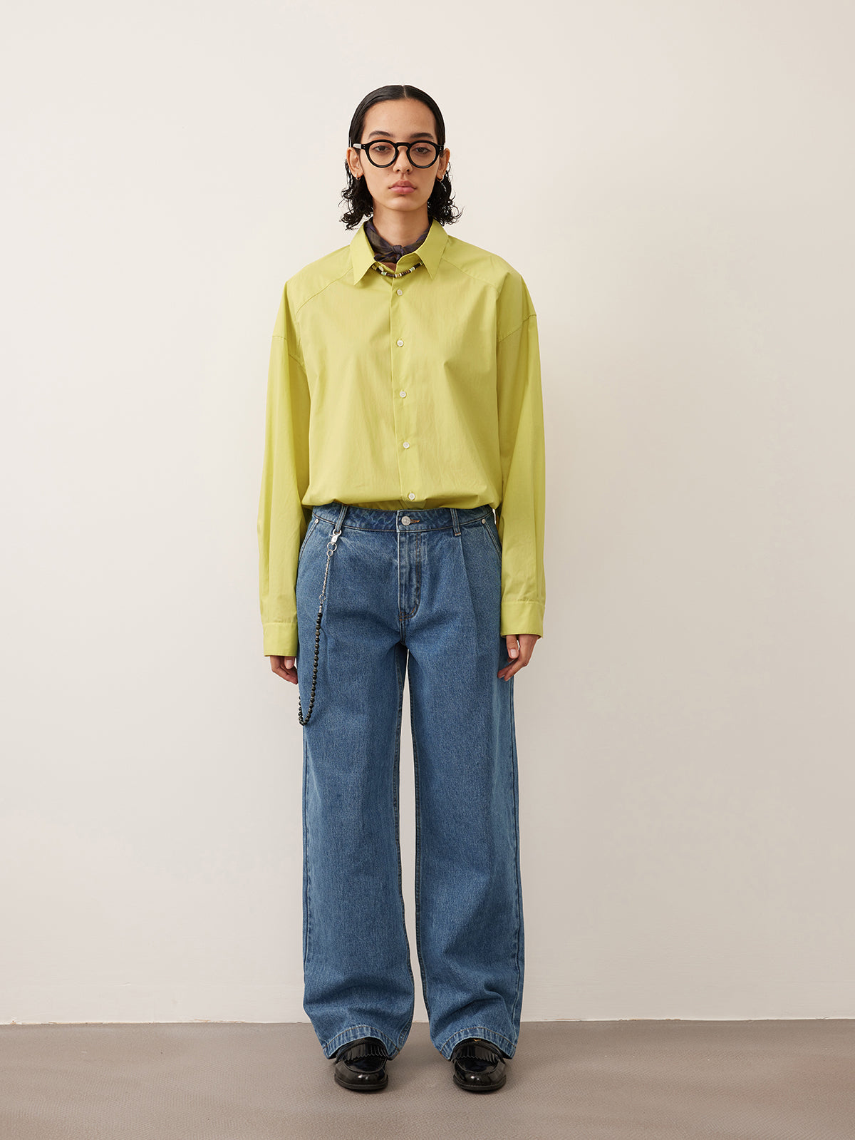 Single Pleats Loose Straight Jeans 12.25 oz.