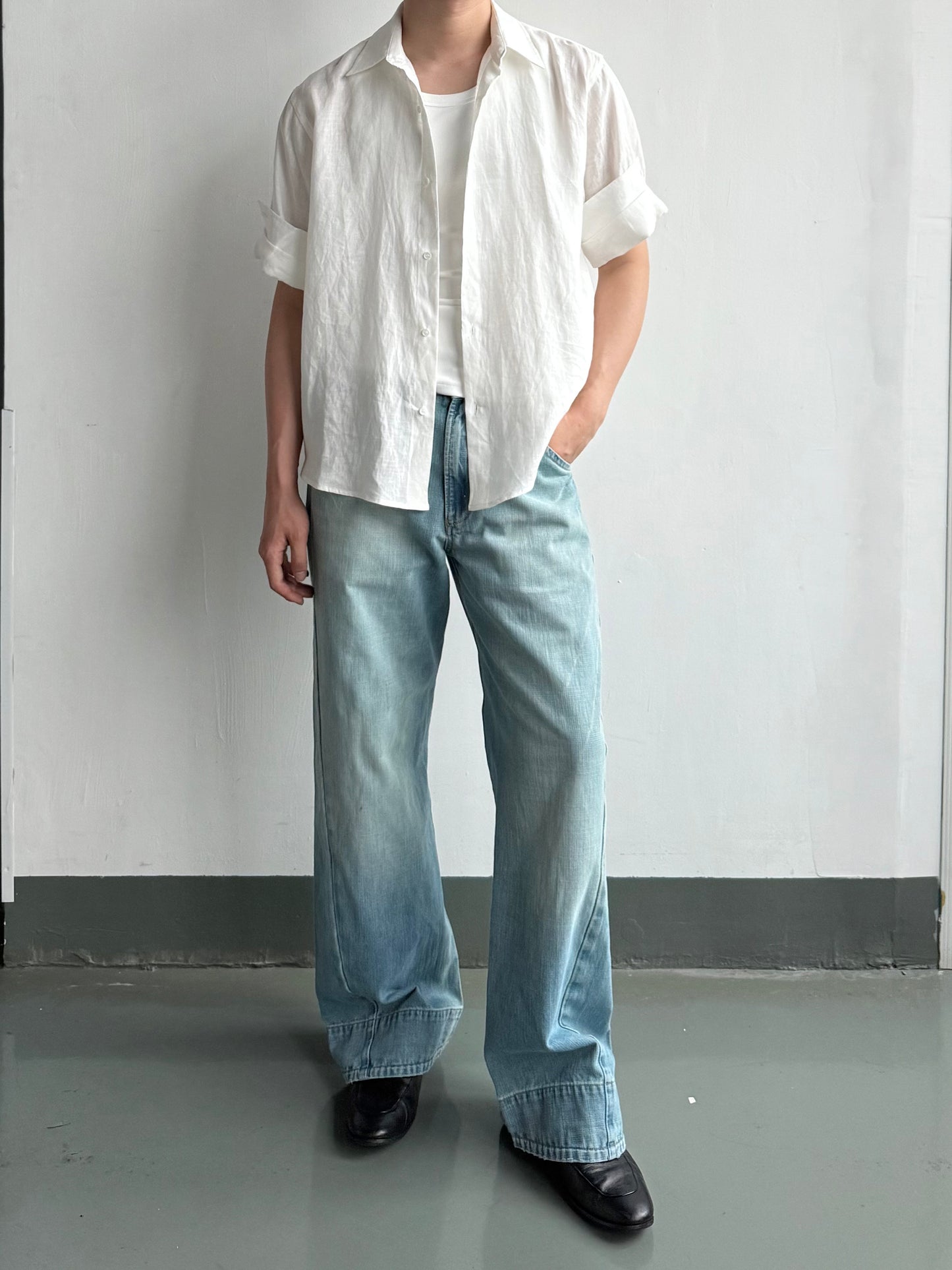 Shirt with Rolled-Up Sleeves