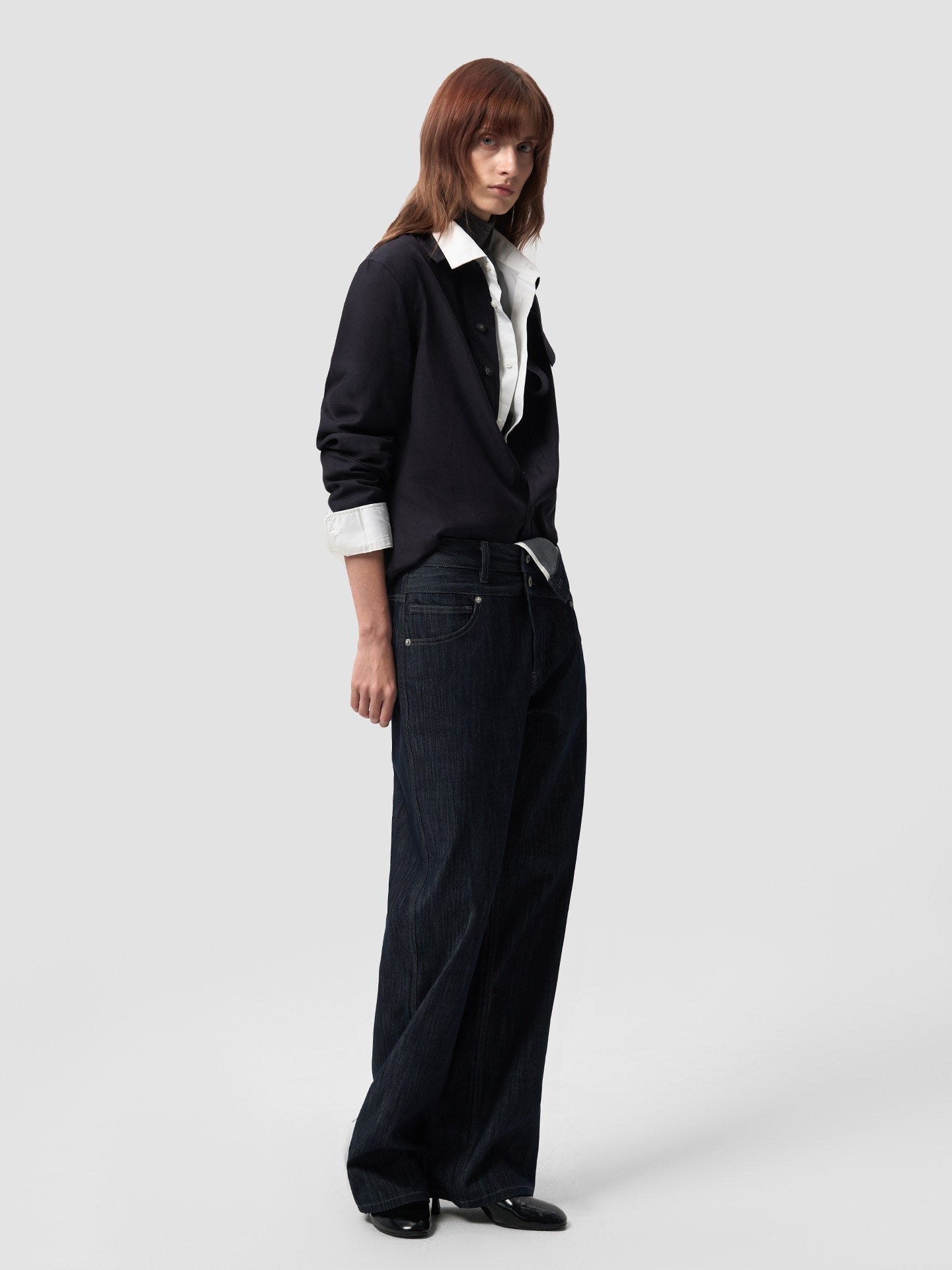 Wide Ribbon Tencel Shirt