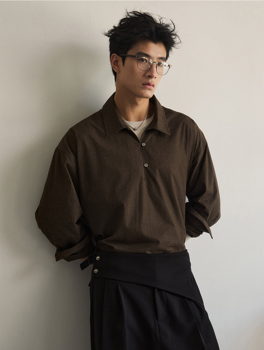 Half-Open Pullover Shirt