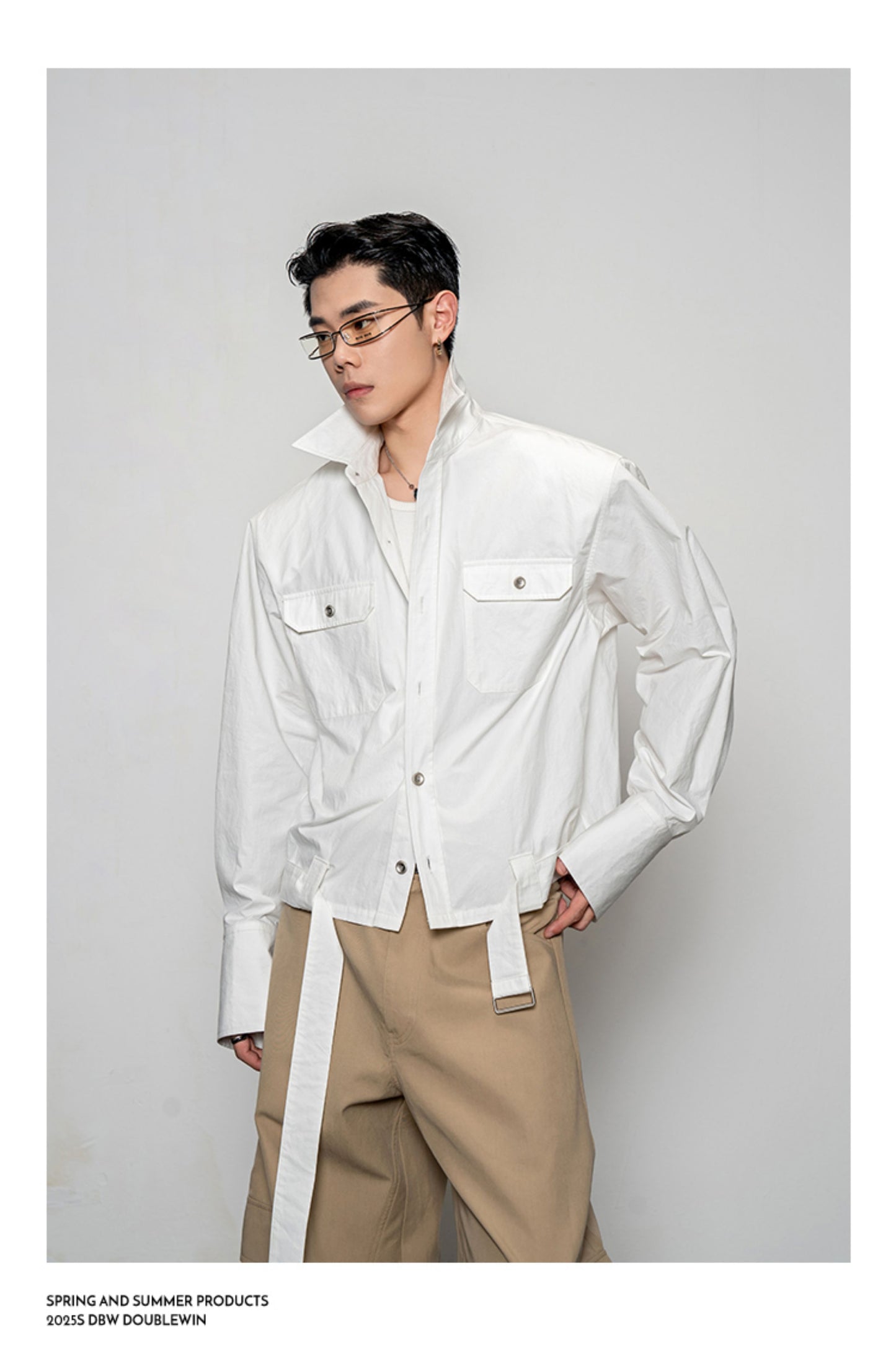 Pleated Textured Short Shirt