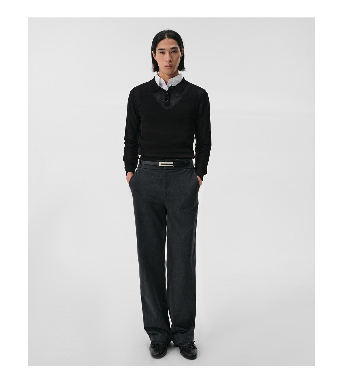 Casual Pants with a Hollow-Waist Design