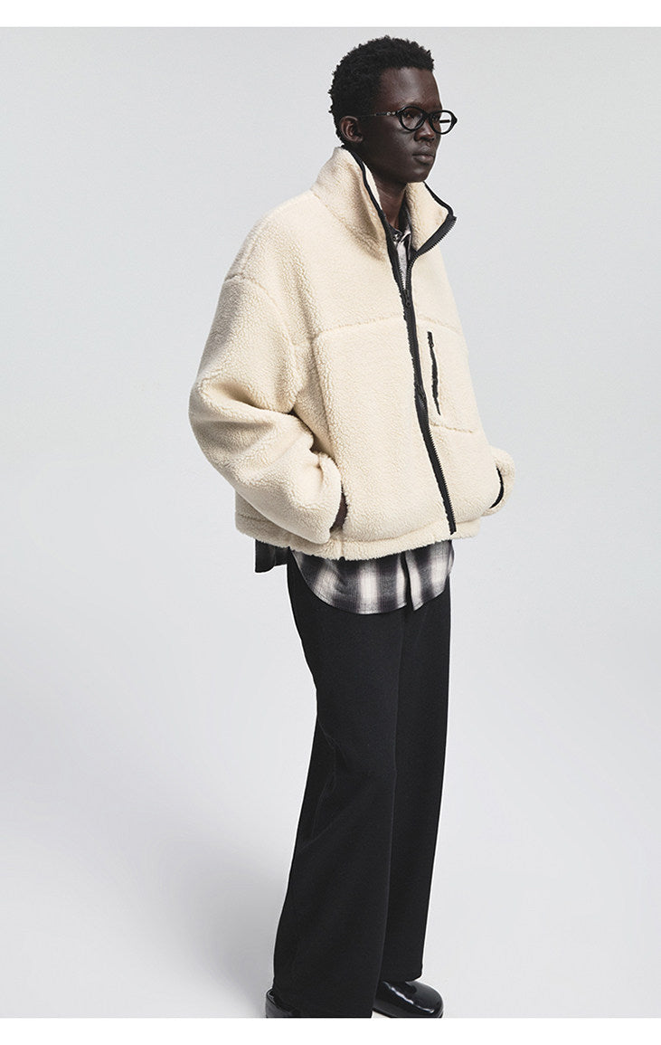 Multi-Pocket Short Fleece Jacket