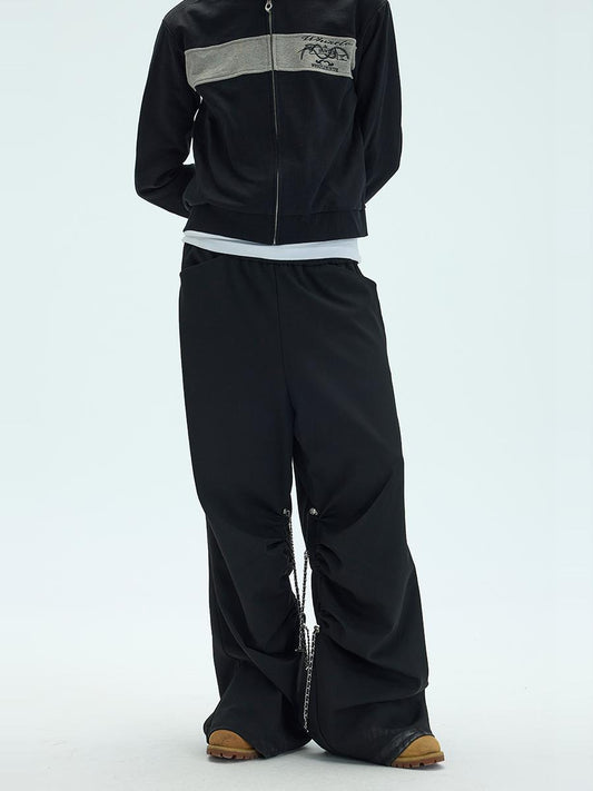 Side adjustable chain casual pants