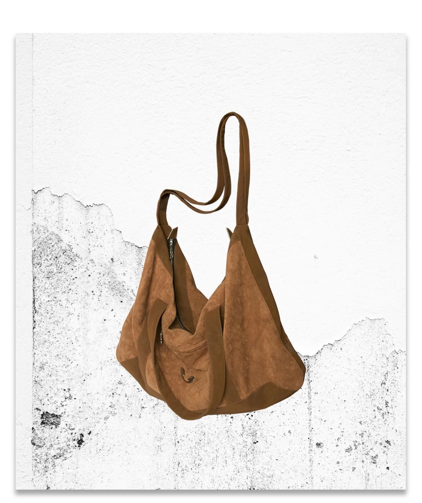 Suede Patchwork Shoulder Bag