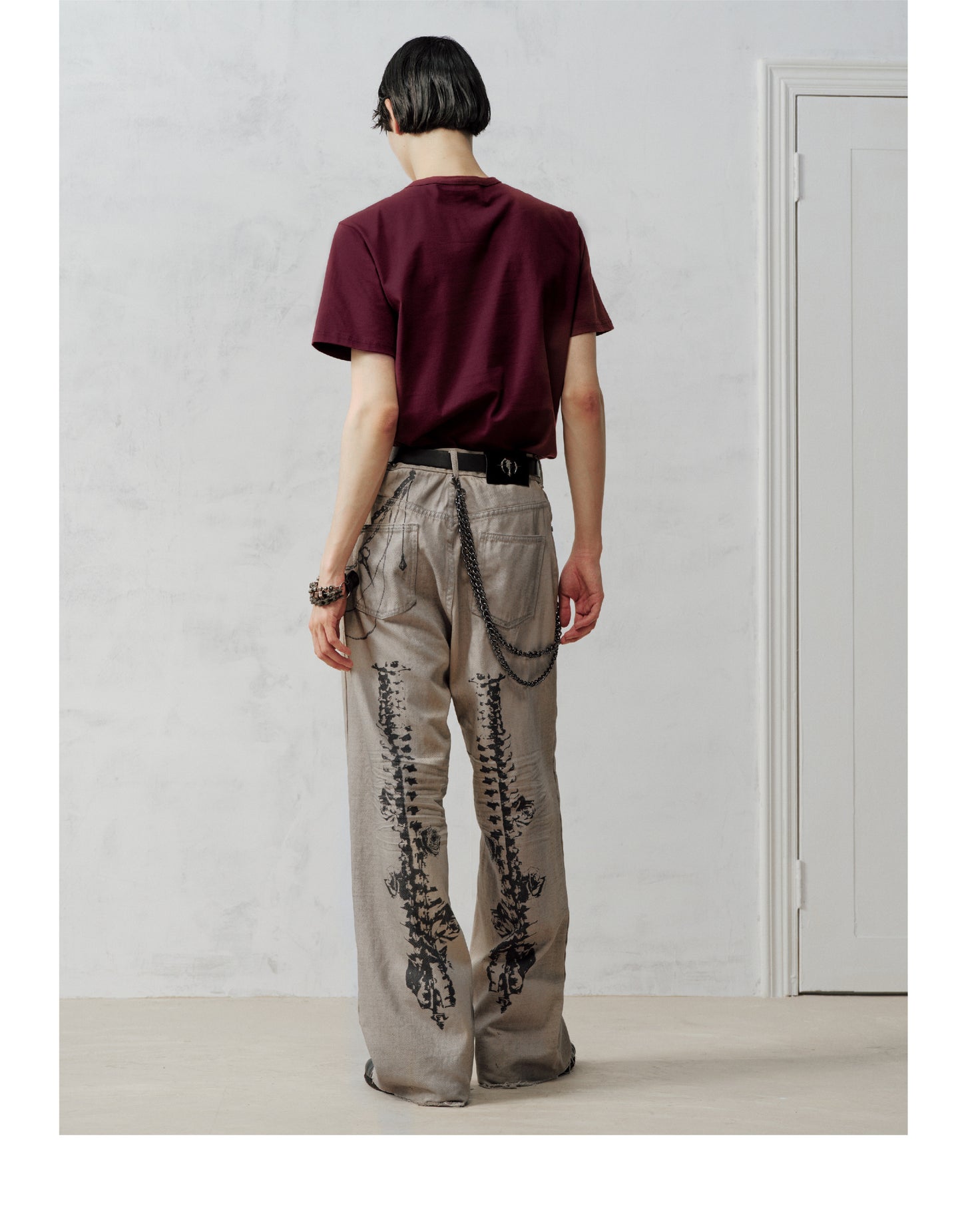 Floral-Print Casual Jeans