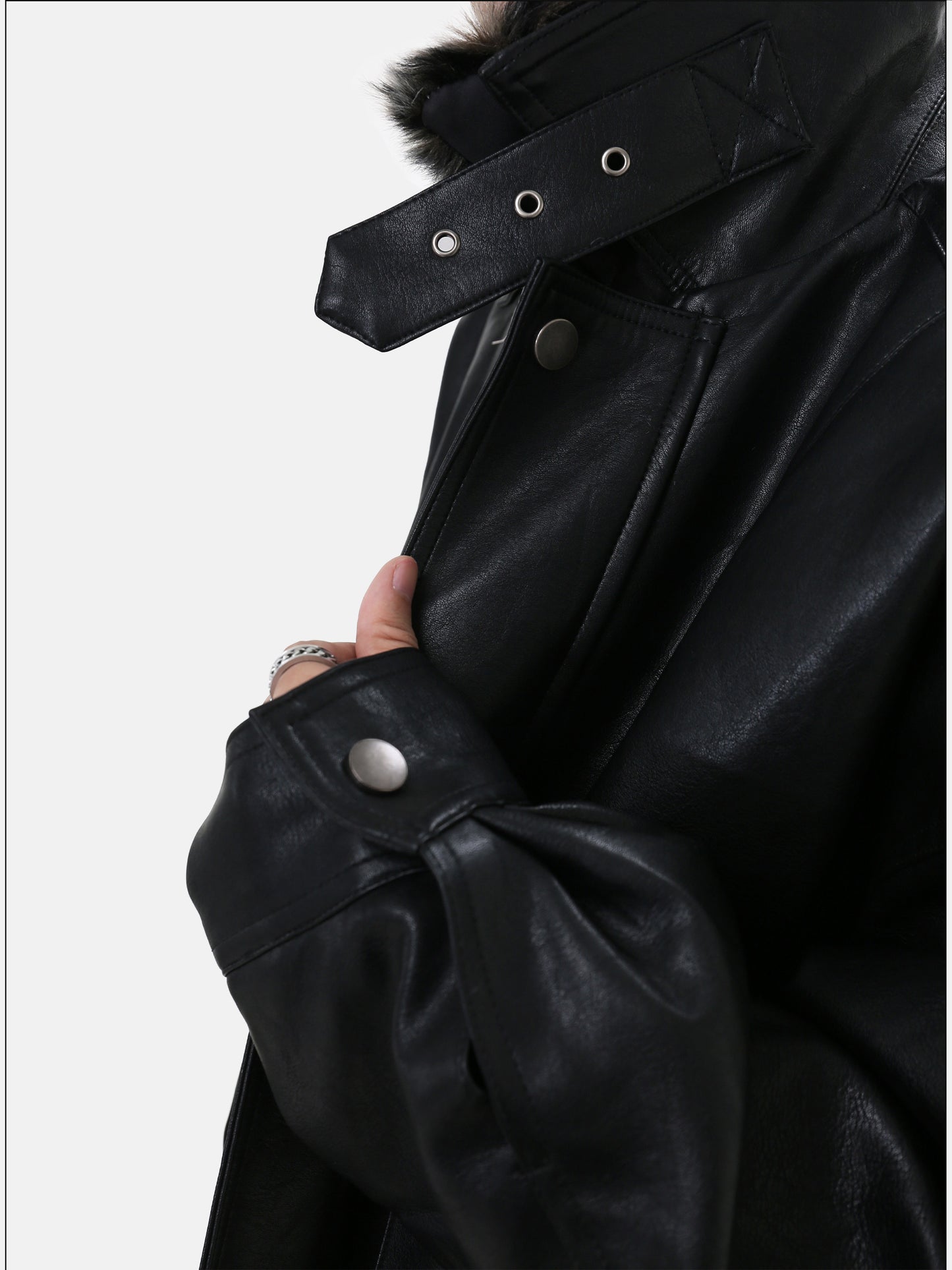 Unisex Short Quilted PU Leather Jacket