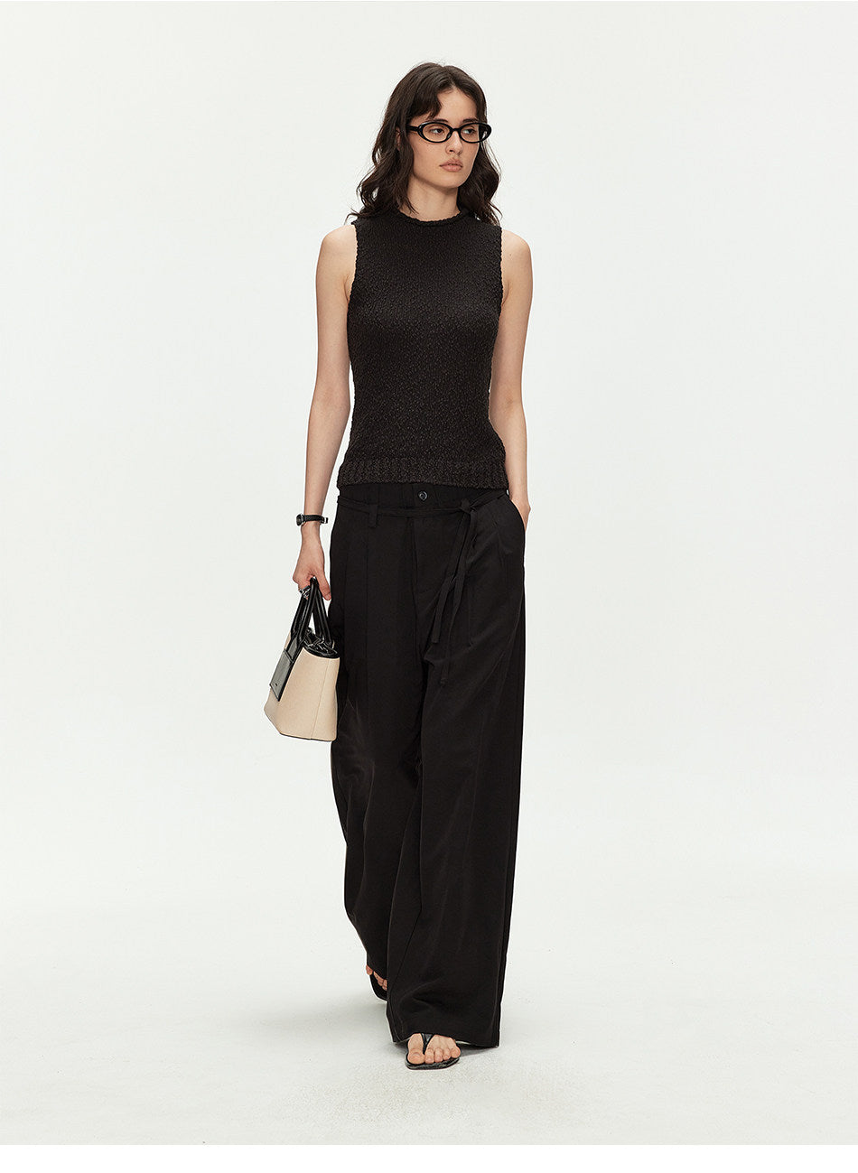 Casual Pants with Double-Pleat Design