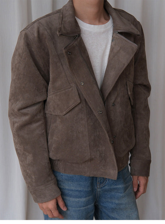 Suede Standup Collar Jacket