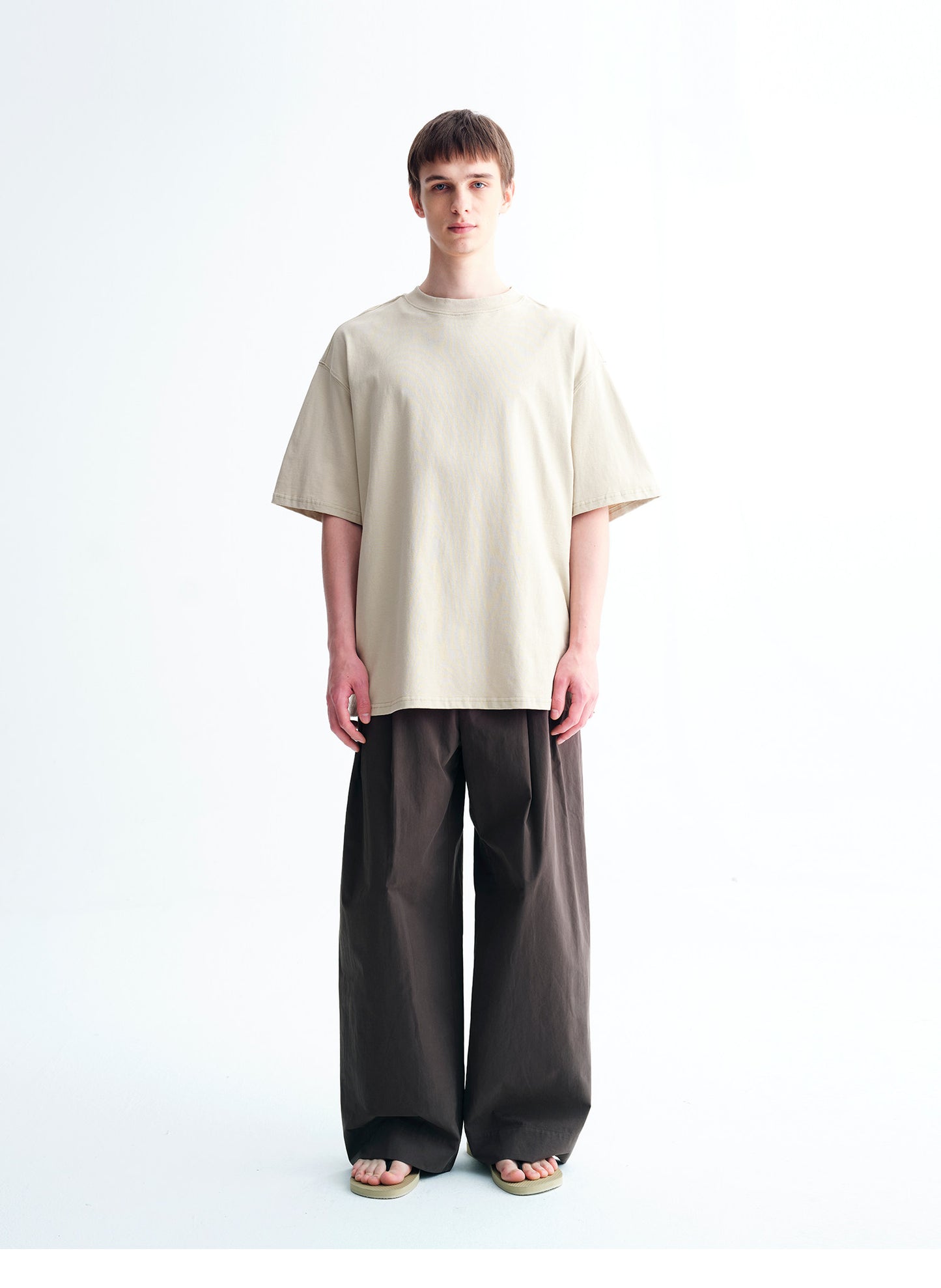 3D-Pleated Casual Wide-Leg Pants