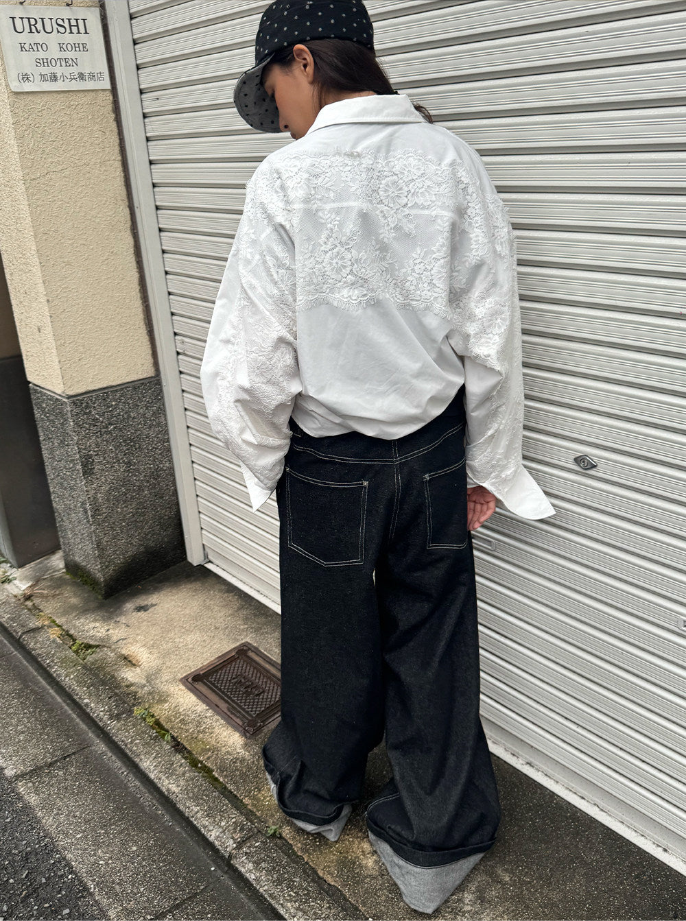 Lace Trim Unisex Casual Shirt