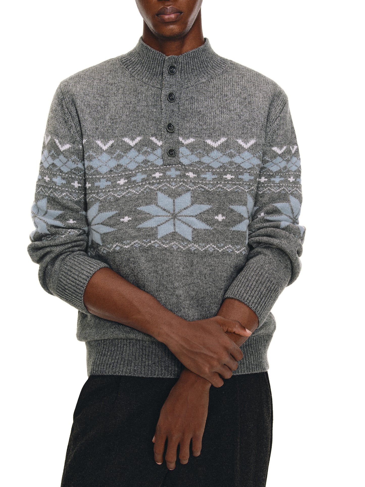 Half-High Henley Sweater