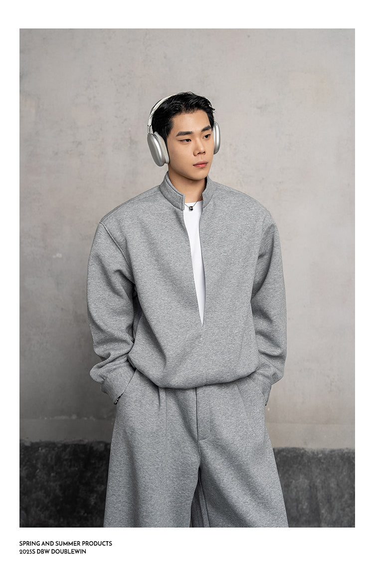 Fake two-piece sweatshirt setup