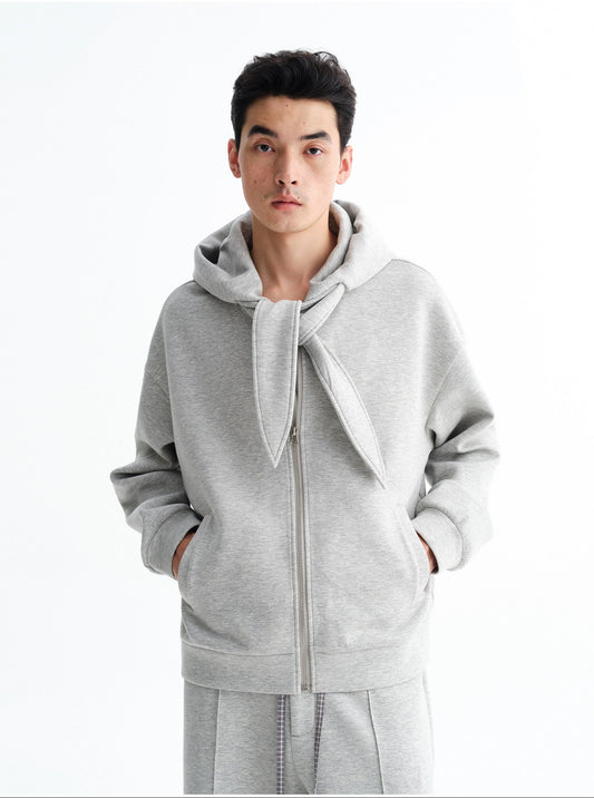 Oversized Bowtie Hooded Sweatshirt