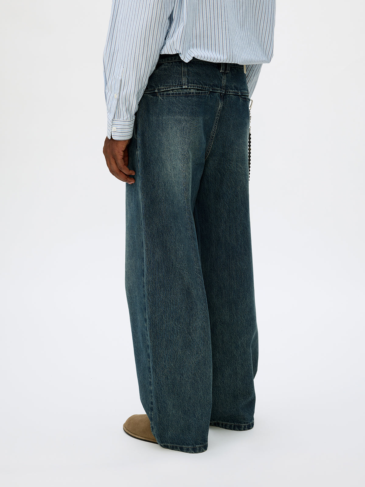 Loose Straight Leg Denim Pants