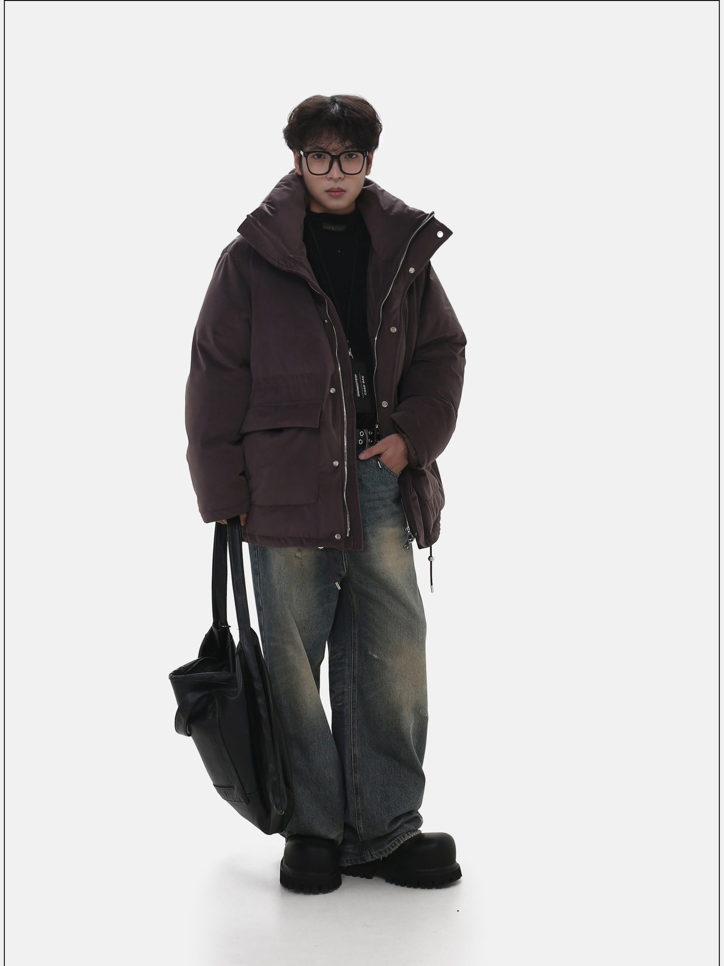 Stand Collar Mid-Length Quilted Jacket