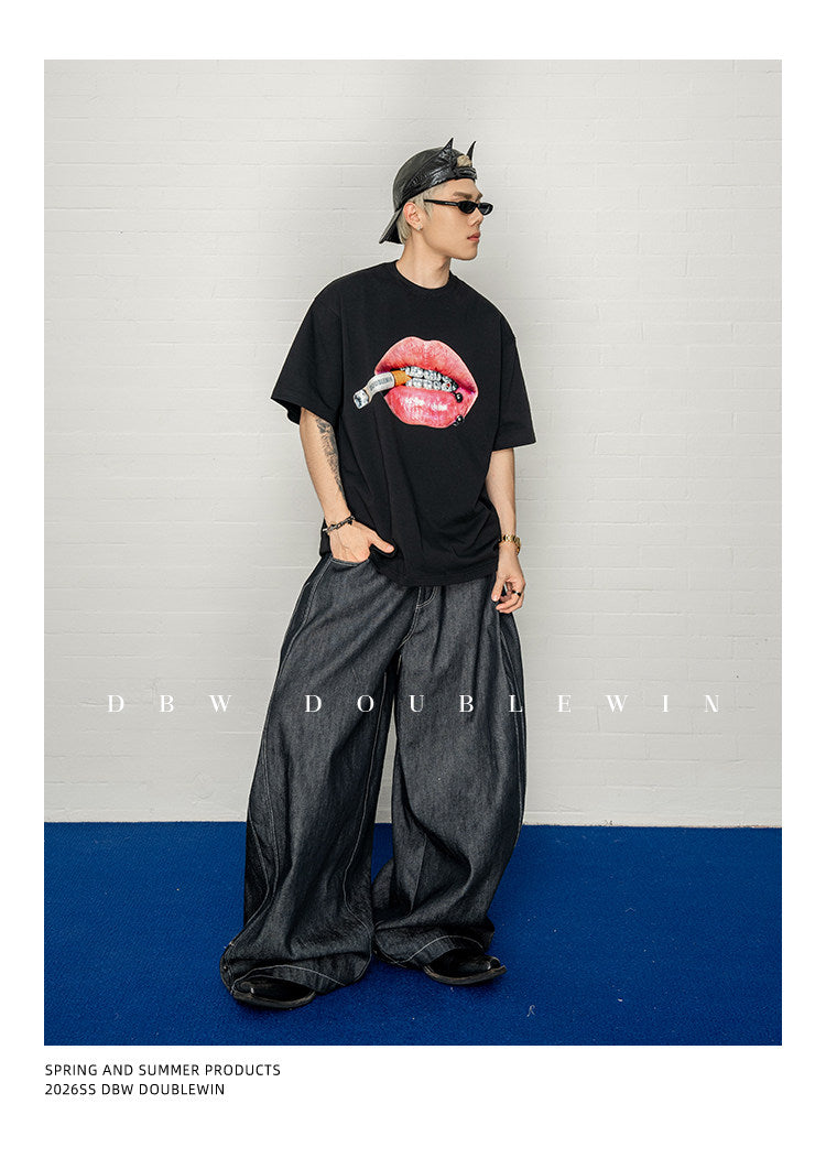 Denim Pants with Adjustable Hidden Buttons
