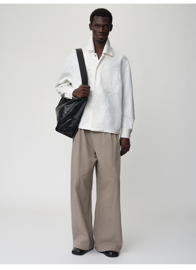 3D Cut A-Line Wide-Leg Pants