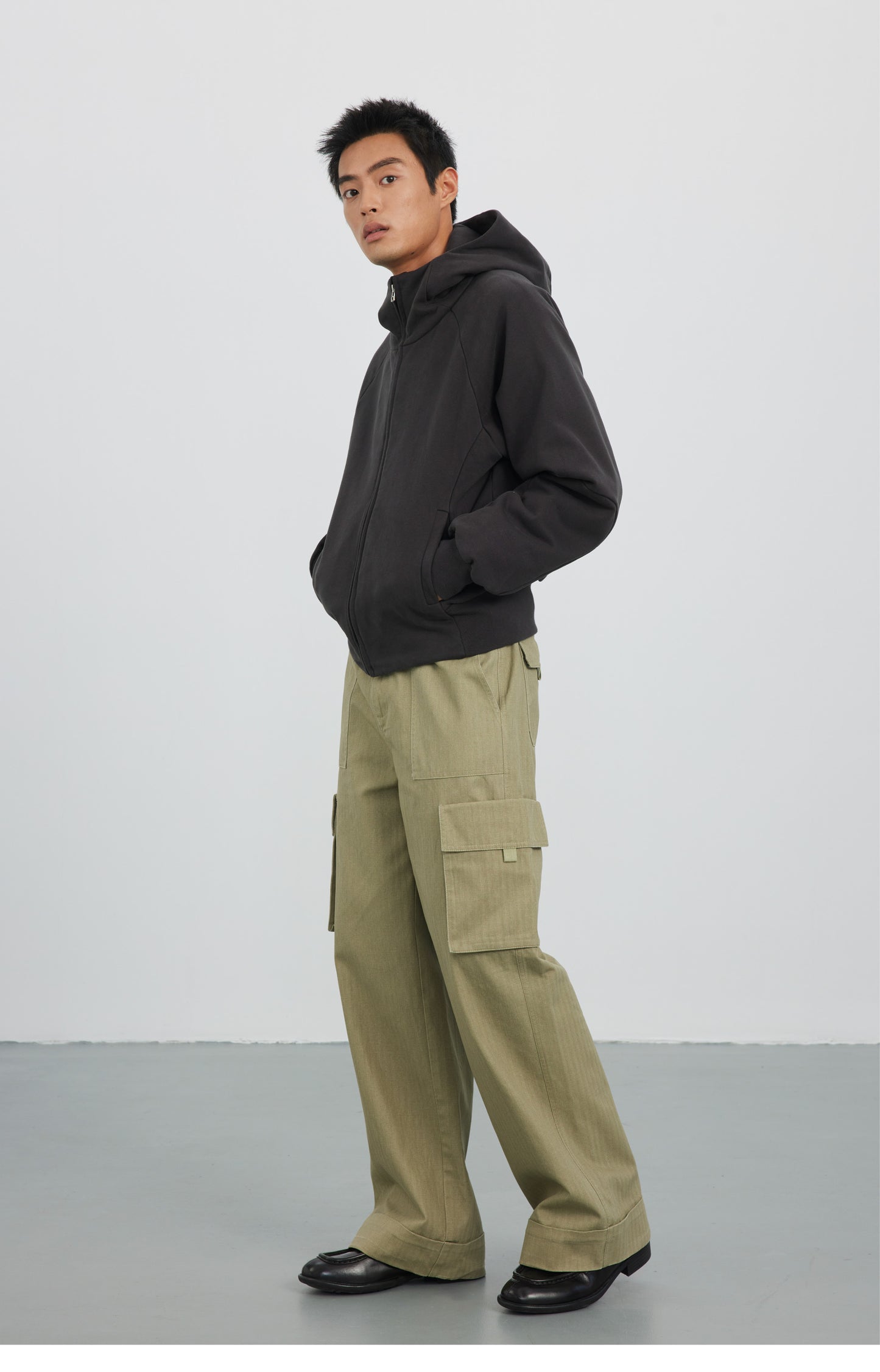 Turtleneck Hooded Sweatshirt