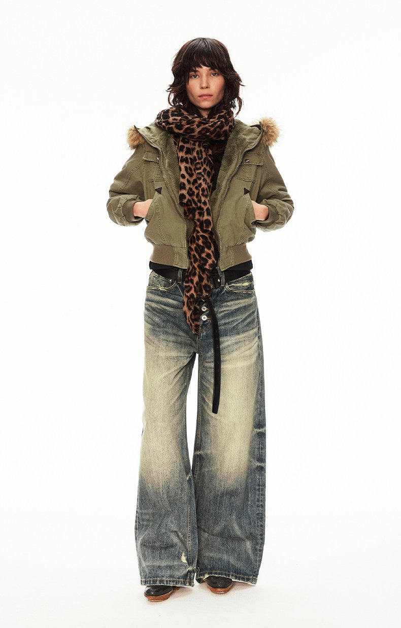 Unisex Washed Denim Pants