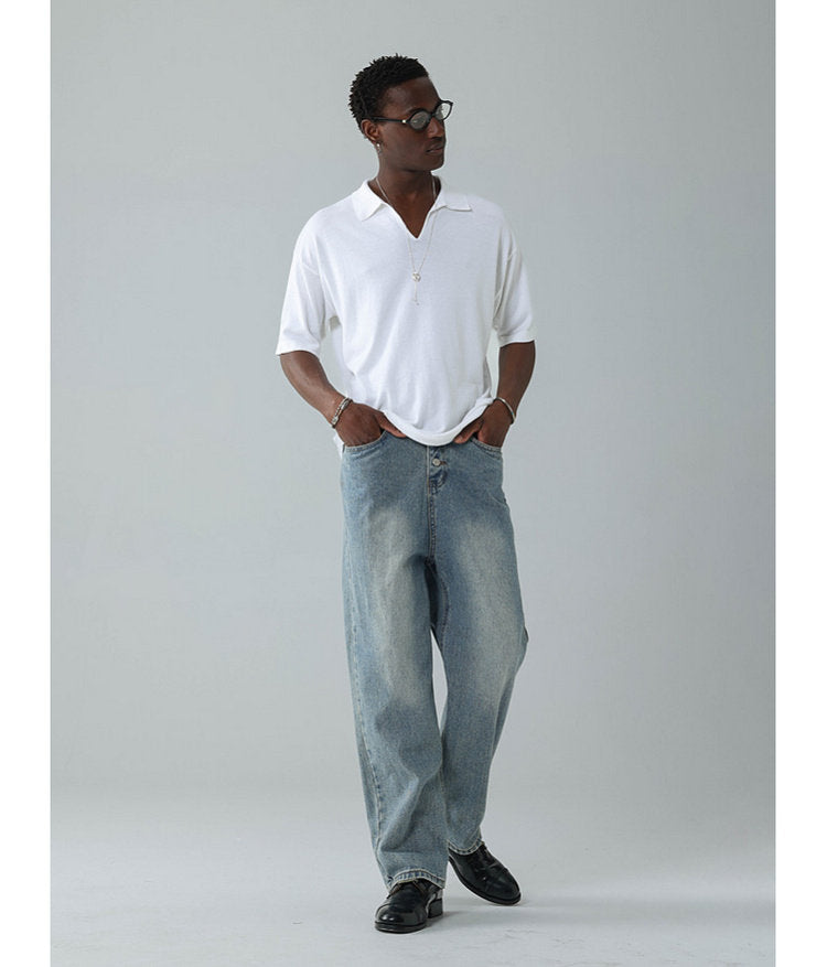 Small V-neck polo shirt