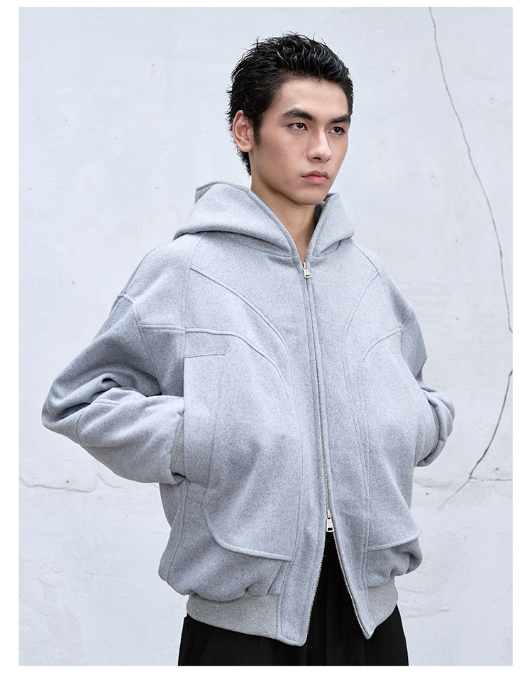 Clean Fit Hooded Zipper Jacket