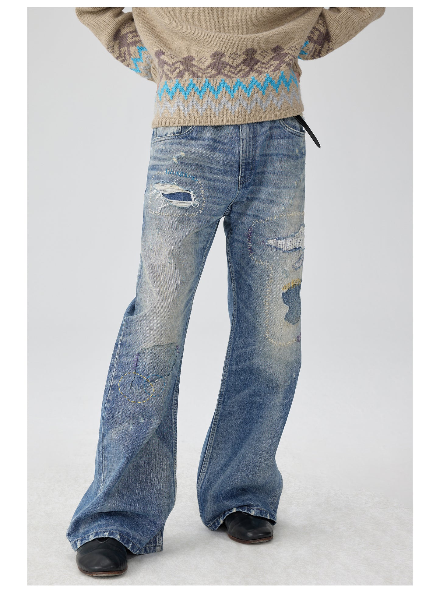 Stitched Flare Jeans