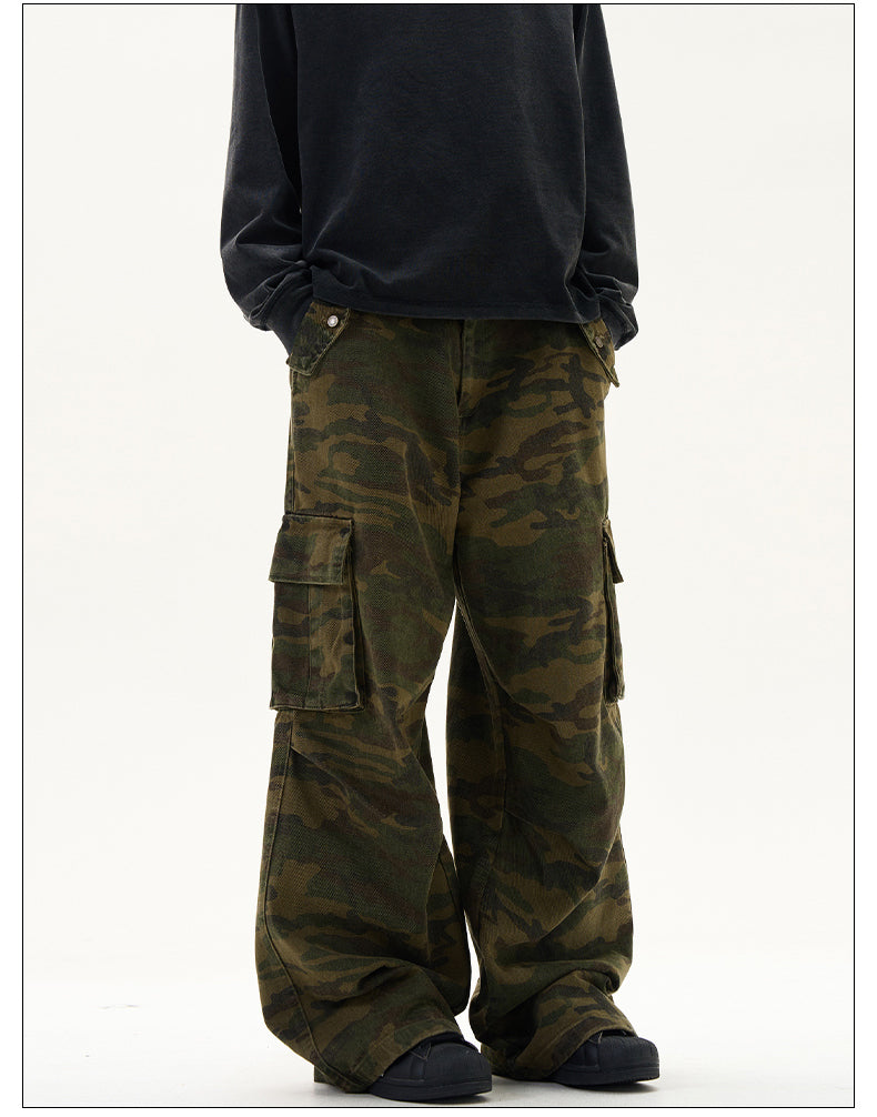 Multi-pocket camouflage casual pants