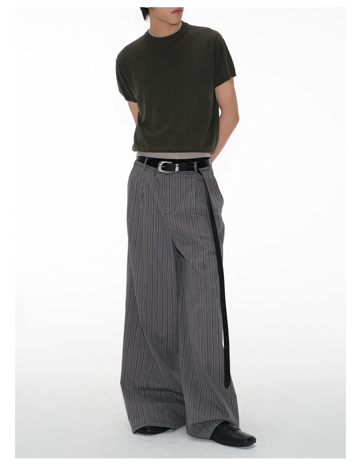Waist Pleats Wide Leg Pants