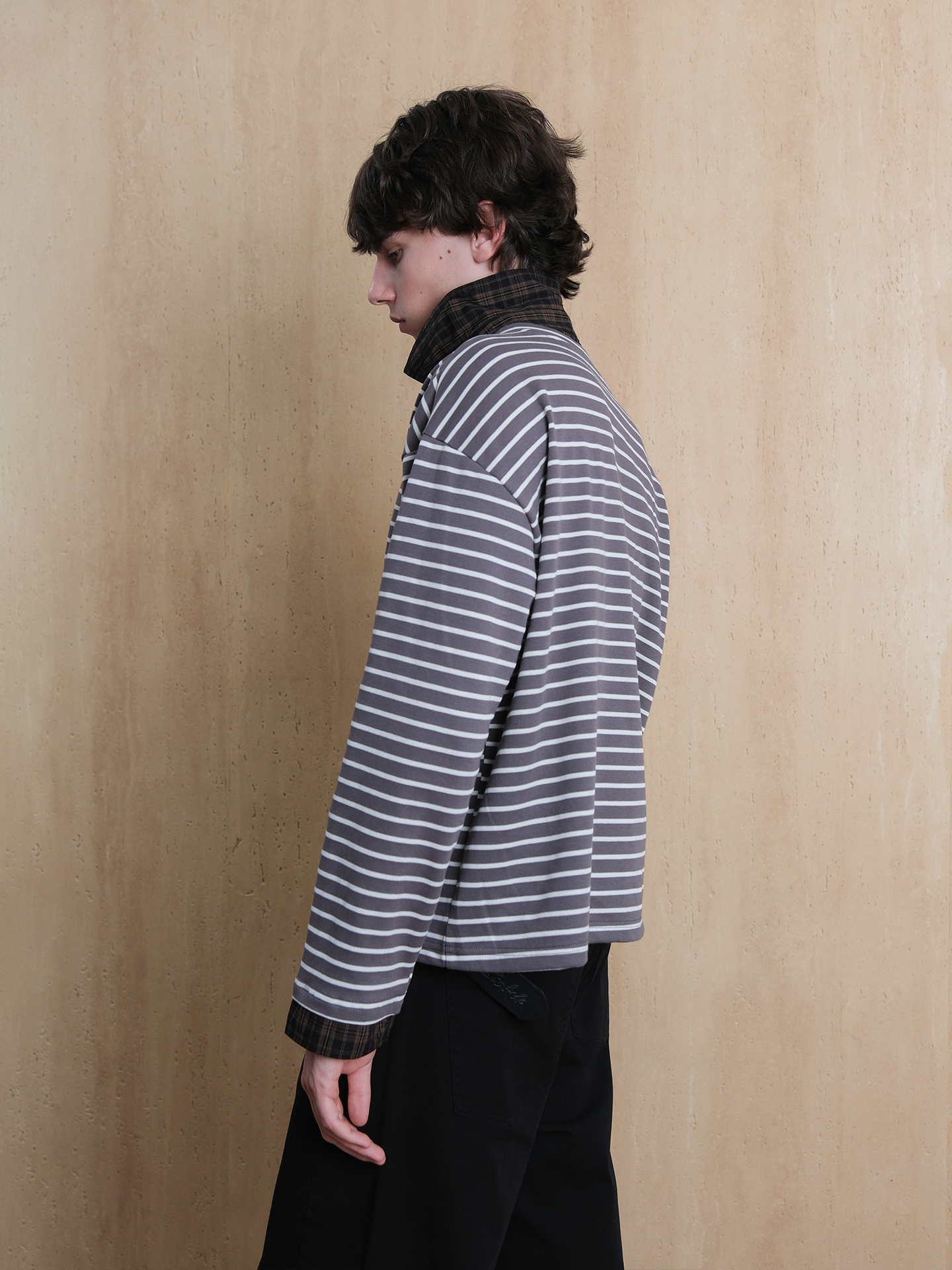 Fake Two-Piece V-Neck Shirt