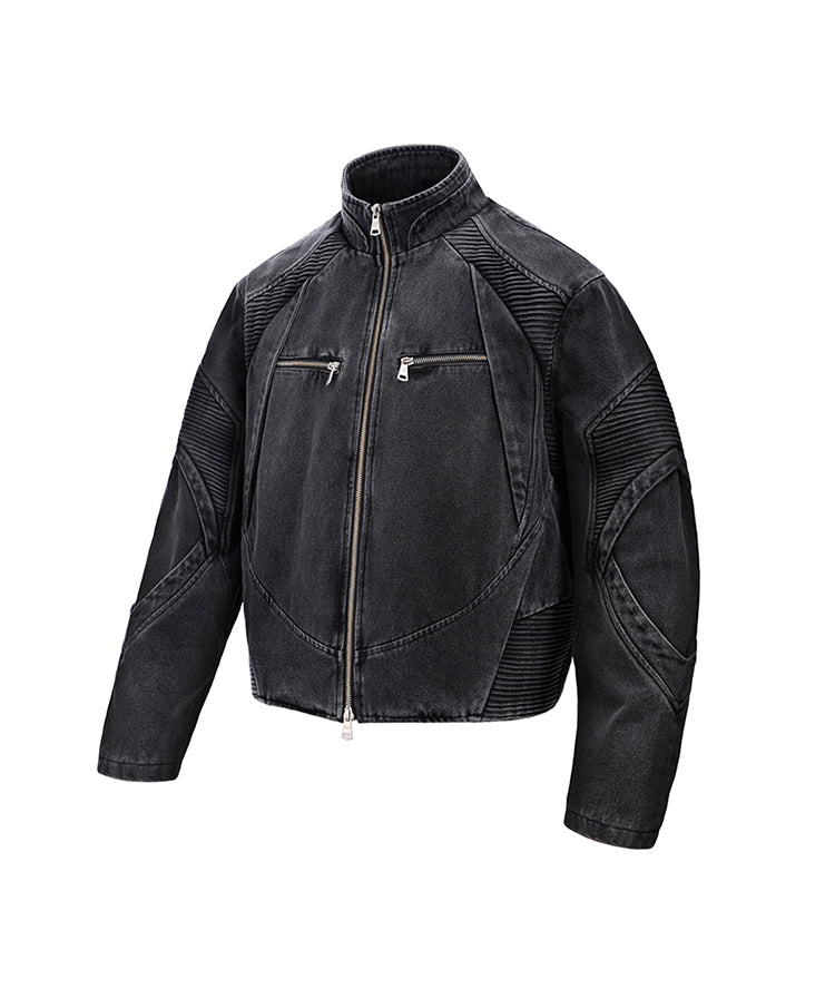 Stand collar motorcycle jacket