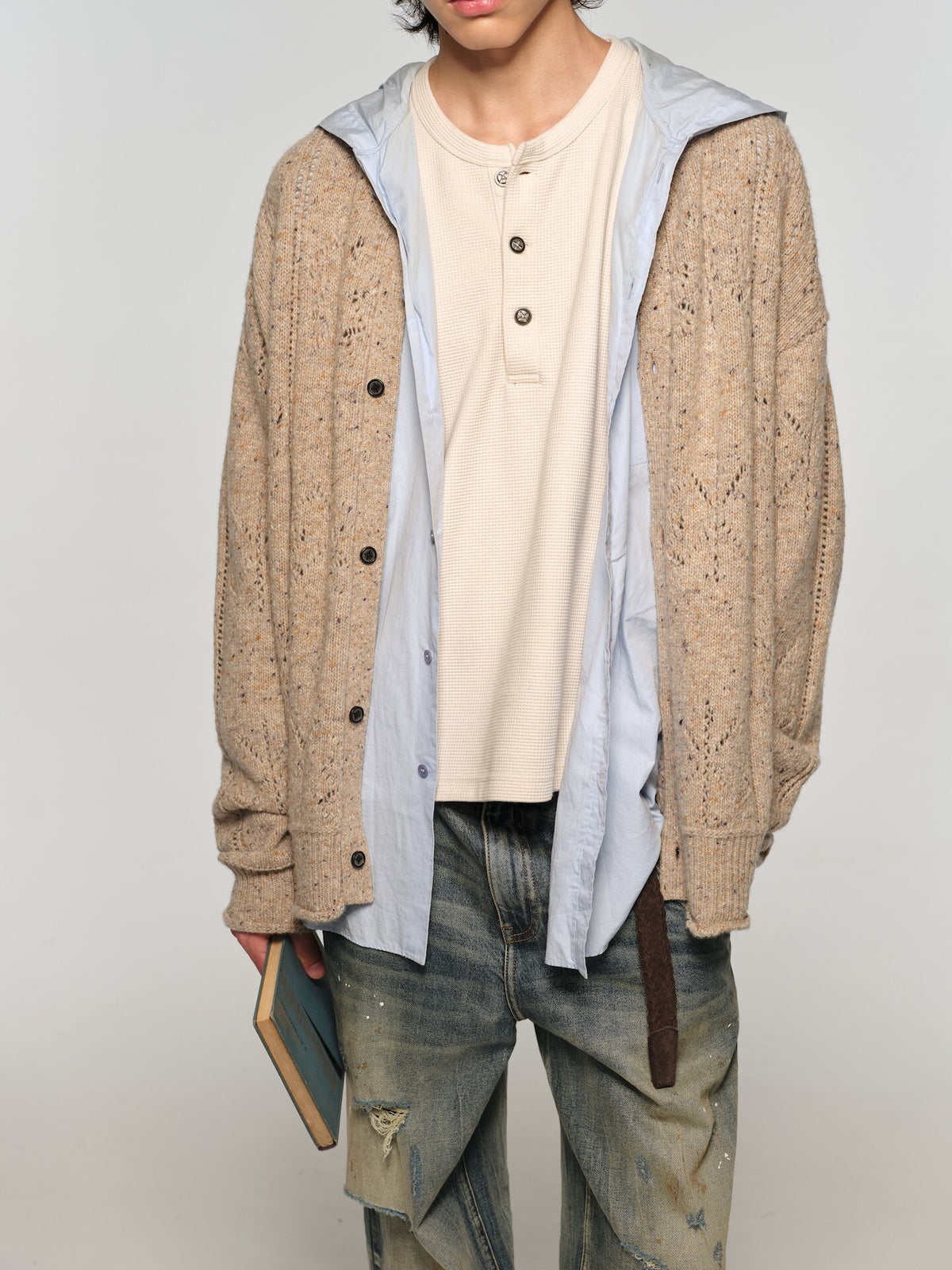 Alpaca Wool Cardigan with Buttons