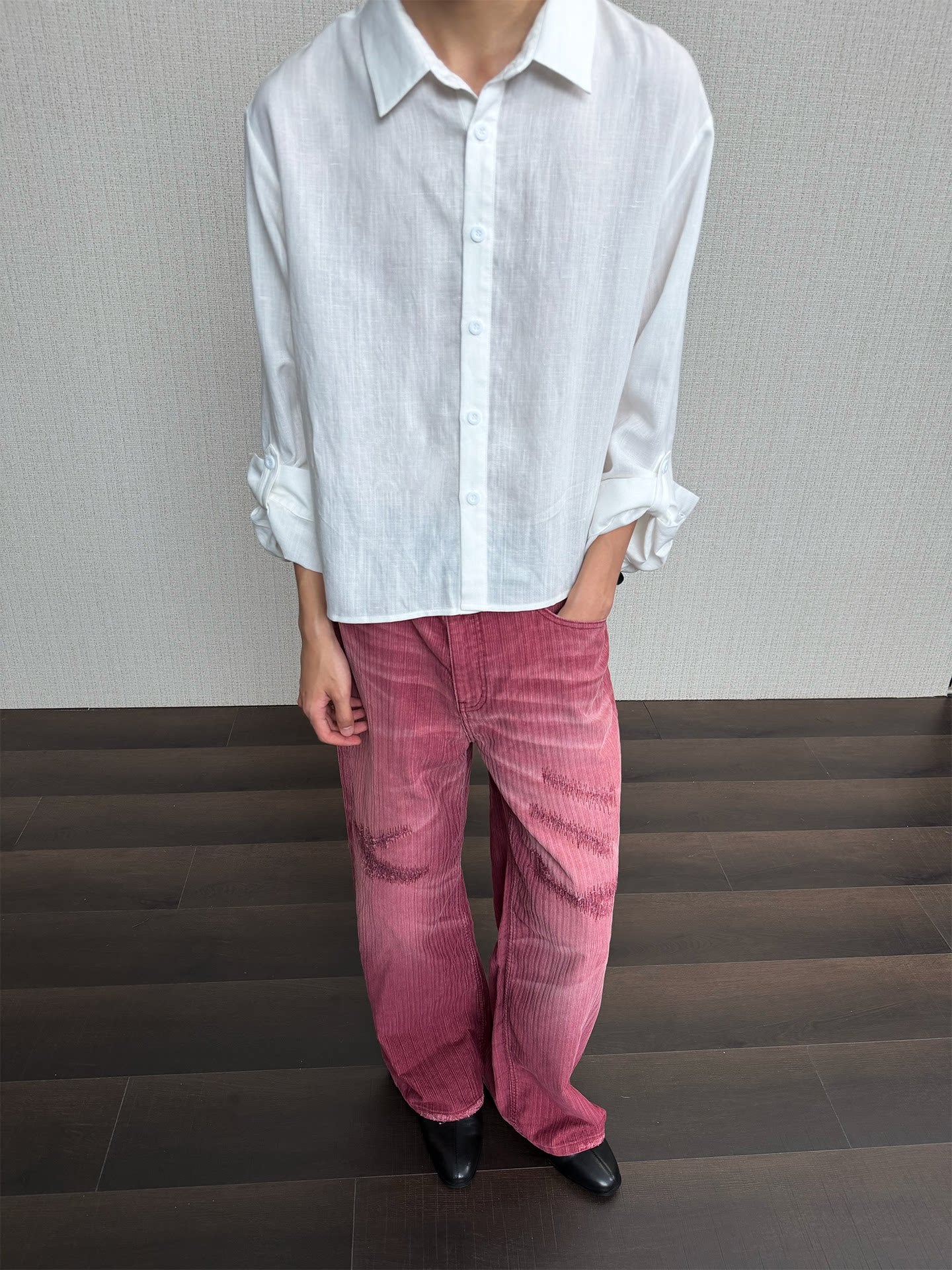 Water-Washed Straight-Leg Jeans