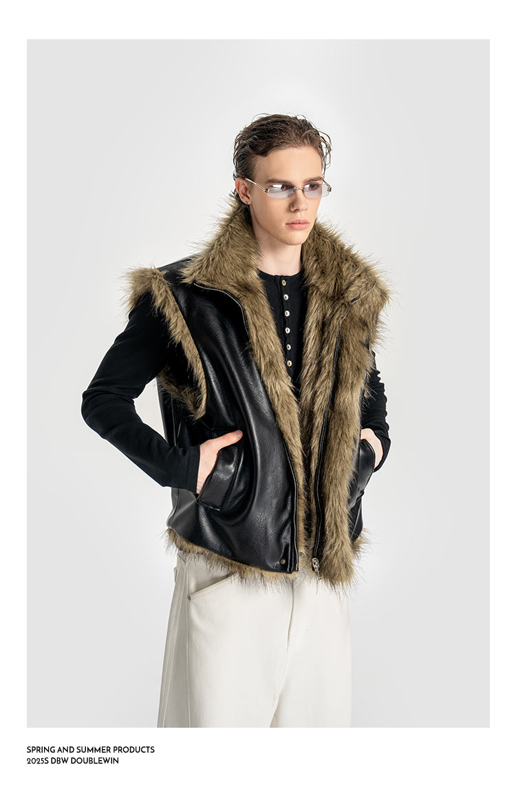 Leather Reversible Quilted Vest