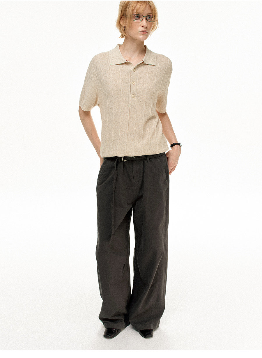 Straight-leg wide-leg pants