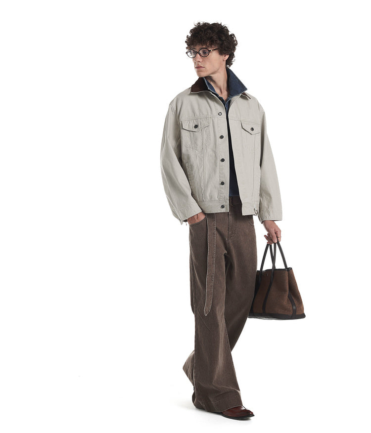 Contrast Color Denim Jacket