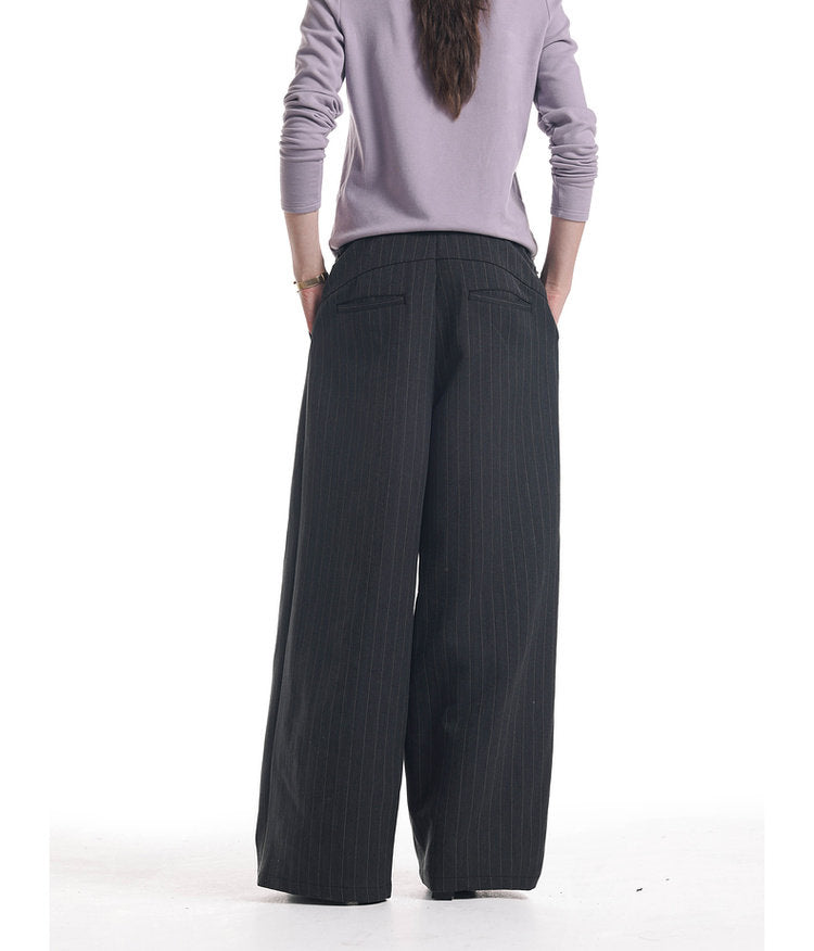 Herringbone Pleated Casual Pants