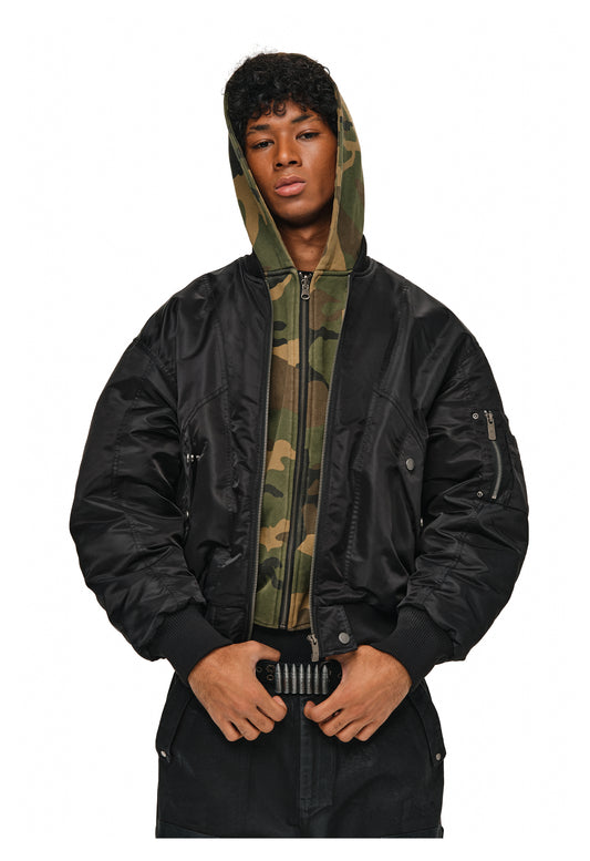 Fake Two-Piece Flight Jacket