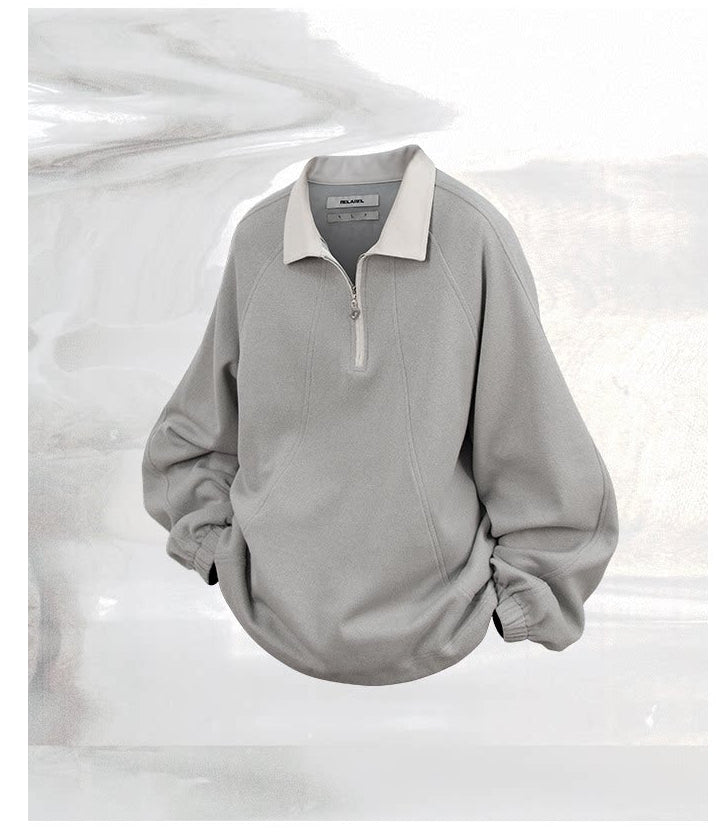 Half-zip polo shirt with unique texture