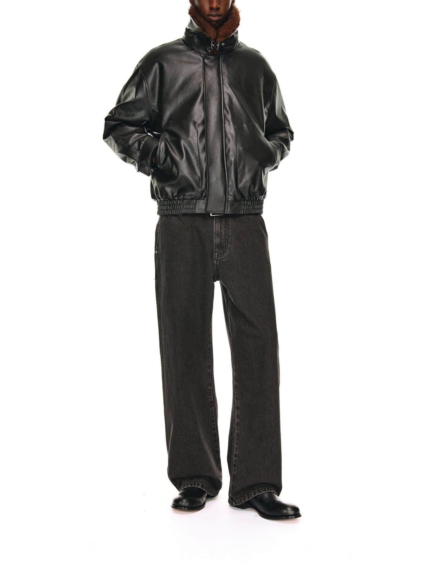 Eco-Friendly Fur Collar Jacket